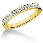 Vigsel & Förlovningsring i gult guld med 13st diamanter (0.32ct)
