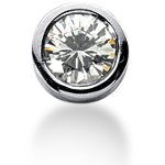 Solitr diamantberlock i vitt guld med rund, briljantslipad diamant (1 ct.)