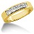 Femstensring i gult guld med prinsesslipade diamanter (0.75ct)