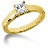 Solitr i gult guld med prinsesslipad diamant (0.75ct)