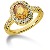 delstensring i gult guld, diamantkrans med 30st diamanter (0.45ct)